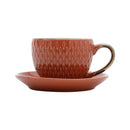 Conjunto 4 Xícaras Porcelana Para Café Com Pires Laranja Drops - 90ml