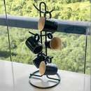 Suporte para Xícaras e Canecas em Aço Preto 15,2cm