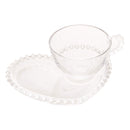Xícara de Chá Cristal com Prato de Coração Pearl - 180 ml