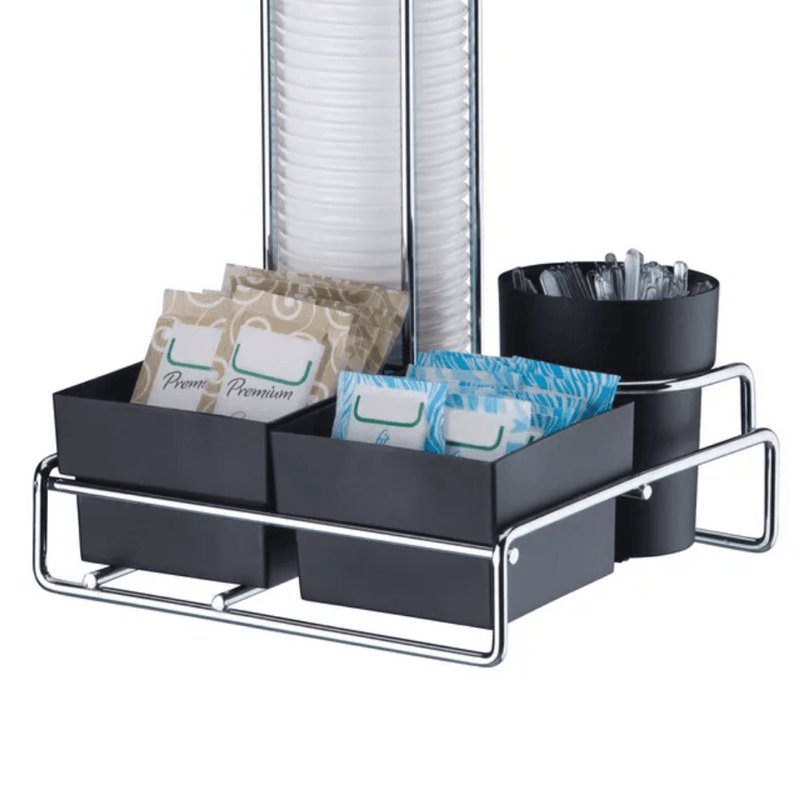 Organizador para Copos 50/80ml Saches Açúcar e Mexedor Preto
