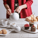 Conjunto 3 Peças Porcelana Para Chá e Café Birds Branco