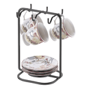 Suporte para Xicaras e Pires de Café Aço Ônix