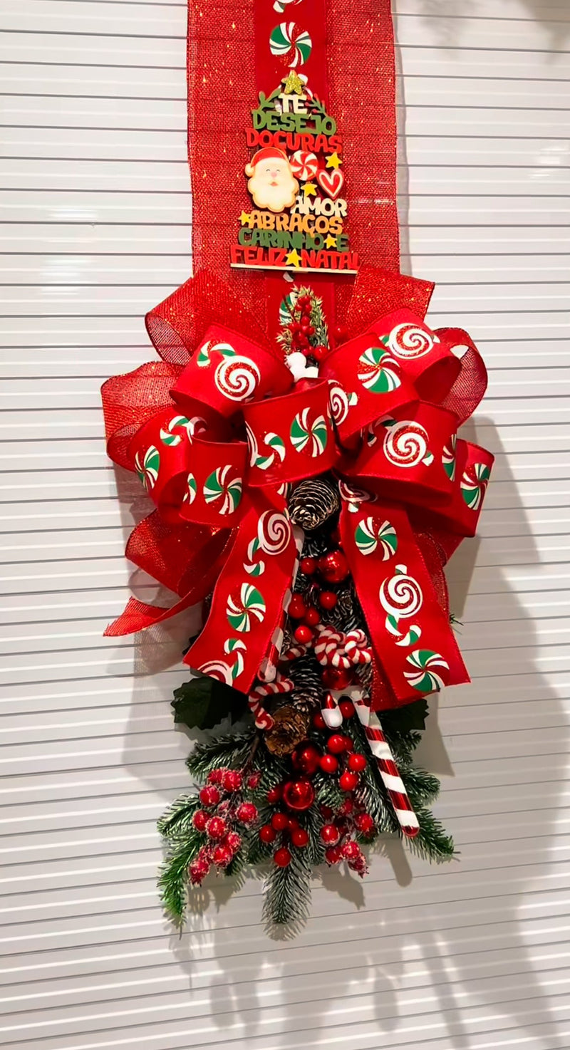 Escapulário Natalino Vermelho com Balas