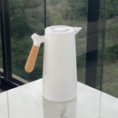 Garrafa Térmica Nórdica em Plástico com Cabo de Madeira Branca 1 Litro