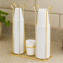 Porta Copos Descartáveis 200ml-50/80ml Com Porta Mexedor Dourado