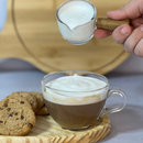 Xícara de Chá Coração com Prato Madeira Pinus 190ml