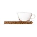 Xícara de Chá Coração com Prato Madeira Pinus 190ml