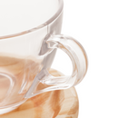 Xícara de Chá Coração com Prato Madeira Pinus 190ml