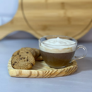 Xícara de Chá Coração com Prato Madeira Pinus 190ml