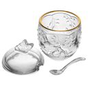 Açucareiro com Colher de Cristal New Butterfly com Fio de Ouro 250ml