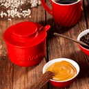 Açucareiro com Colher em Cerâmica Vermelho