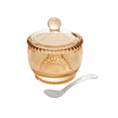 Açucareiro Cristal Bolinha Pearl Âmbar com Colher - 10 cm
