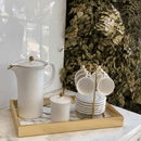 Açucareiro de Porcelana com Tampa Branco com Filete Ouro Linha Sofia - 200ml