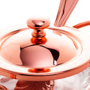 Açucareiro de Vidro Com Colher Tampa e Suporte Rose Gold Luxo