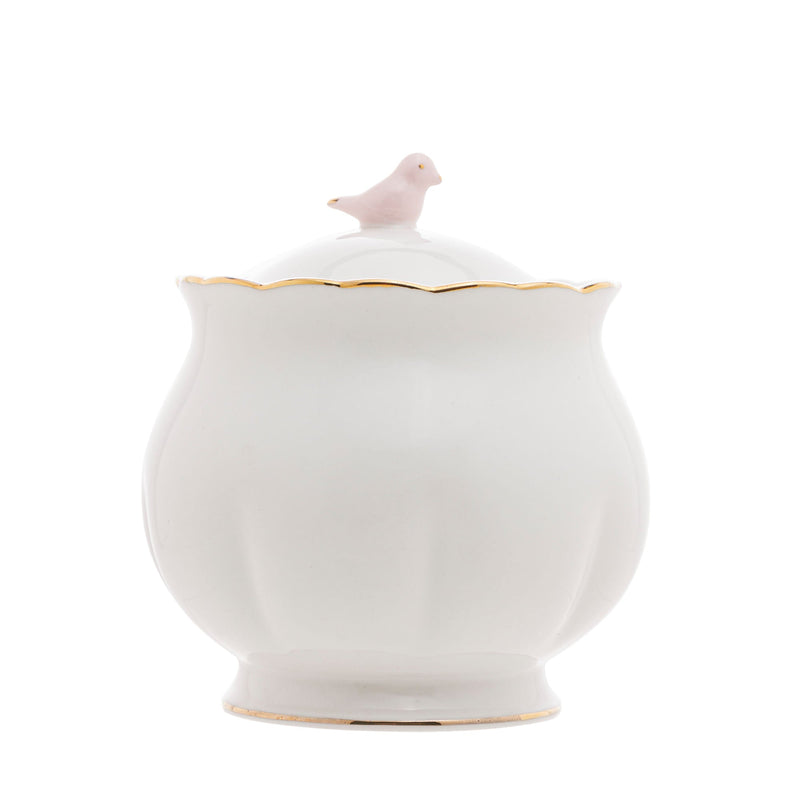 Açucareiro em Porcelana Birds Branco 300ml