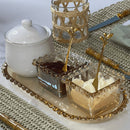 Açucareiro Royal Porcelana Branco e Borda Dourada 300ml