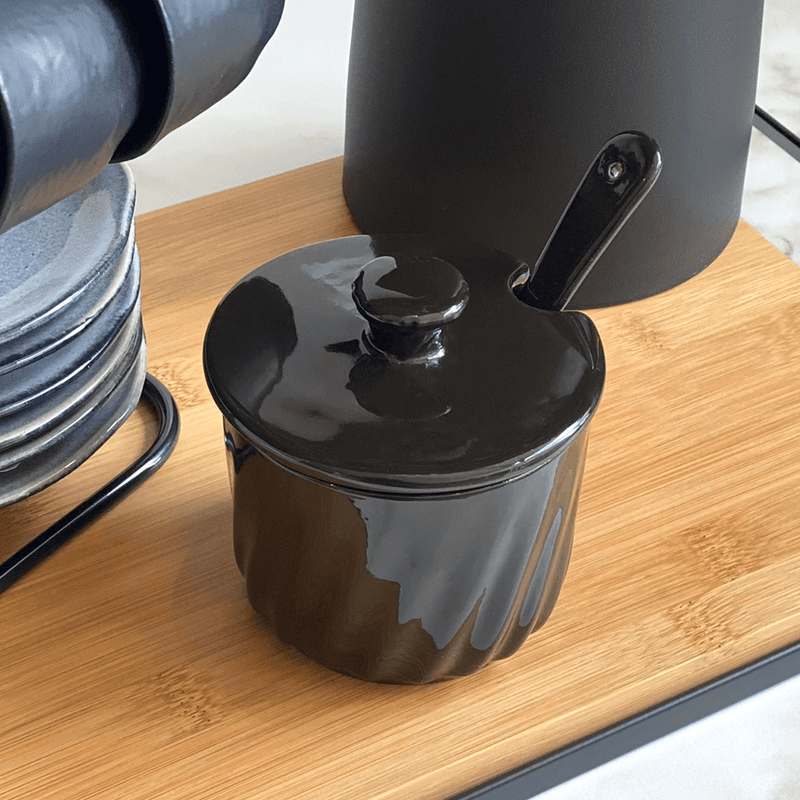 Açucareiro Twist com Colher Preto 250g