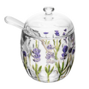 Açucareiro de Cristal com Colher e Tampa Lavanda 8,5cm