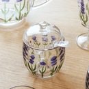 Açucareiro de Cristal com Colher e Tampa Lavanda 8,5cm