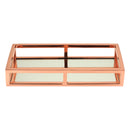 Bandeja Aço Inox com Espelho Rose Gold - 30cm