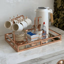 Bandeja Aço Inox com Espelho Rose Gold - 30cm