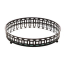 Bandeja de Metal com Espelho Singapura Preto 20cm x 4cm