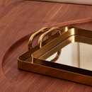 Bandeja Decorativa em Metal com Espelho P 38cm