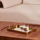 Bandeja Decorativa em Metal com Espelho P 38cm