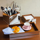 Bandeja em Madeira com Espelho - 35 cm