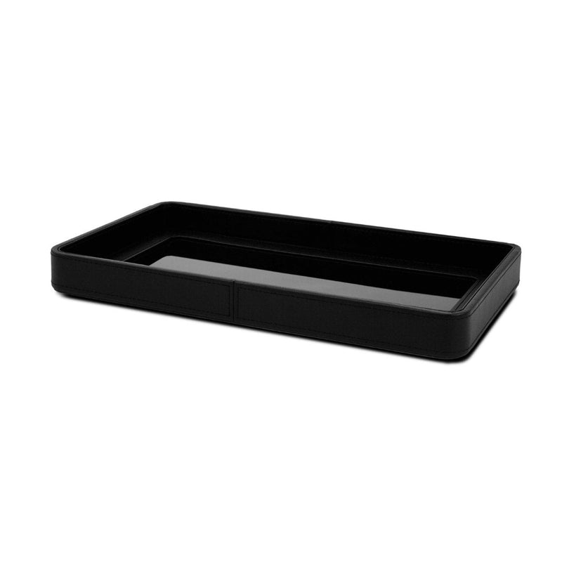 Bandeja em MDF e PU com Vidro Preta 42cm