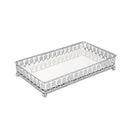 Bandeja em Metal com Espelho Cromado 23,5cm x 12,5cm