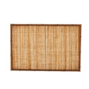 Bandeja Madeira Bambu com Vidro e Sisal Natural 38 x 24 cm