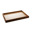 Bandeja Madeira Bambu com Vidro e Sisal Natural 38 x 24 cm