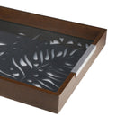 Bandeja Madeira Com Vidro Adam Preta 47 x 32 cm