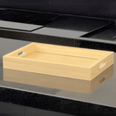 Bandeja Retangular de MDF com Fundo Vidro Trelica 30cm