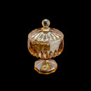 Bomboniere Potiche Louise Cristal de Chumbo com Pé Âmbar 18cm