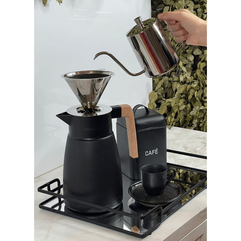 Bule Bico Fino em Aço Inox Cromado 600ml