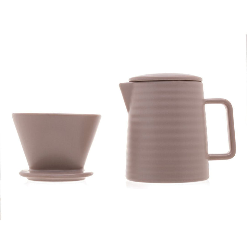 Bule com Suporte para Filtro e Tampa de Cerâmica Areia 600ml