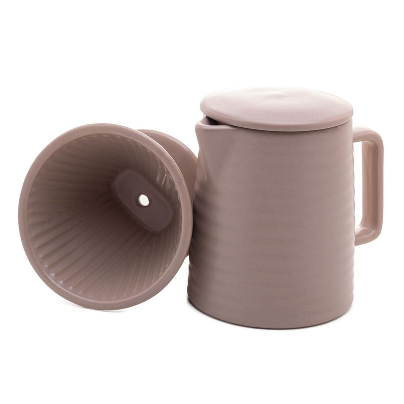 Bule com Suporte para Filtro e Tampa de Cerâmica Areia 600ml