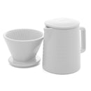 Bule com Suporte para Filtro em Cerâmica Branco 600ml