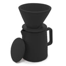 Bule com Tampa e Suporte para Filtro em Cerâmica Preta 600ml