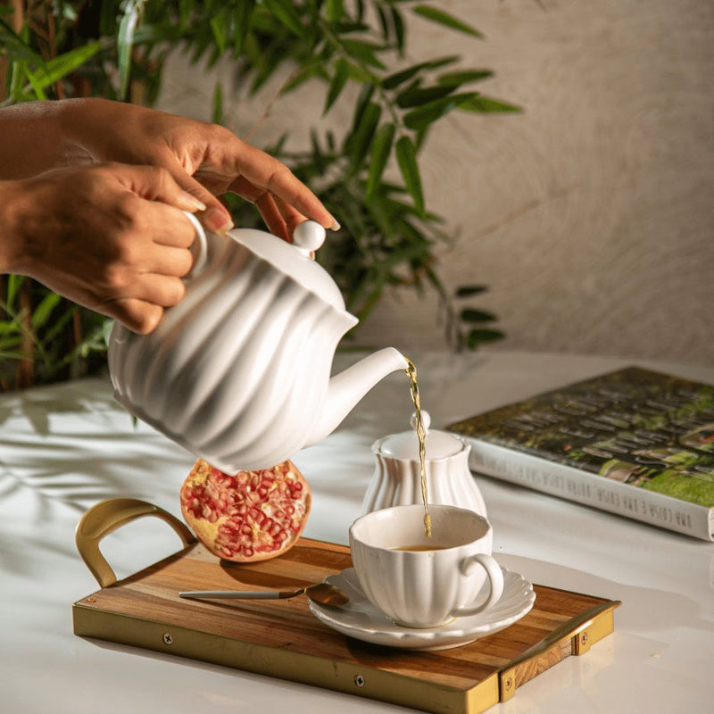 Bule de Porcelana Petala Branco 950ml