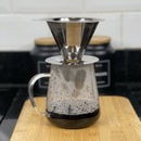 Cafeteira de Vidro Borossilicato com Filtro em Aço Inox 750ml