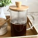 Cafeteira Francesa de Vidro com Tampa em Bambu 600ml
