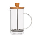 Cafeteira Francesa de Vidro com Tampa em Bambu 600ml