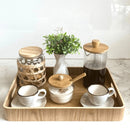 Cafeteira Francesa de Vidro com Tampa em Bambu 600ml