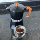 Cafeteira Italiana em Aluminio 6 Doses com Cabo de Plástico Preto Fosco 300ml