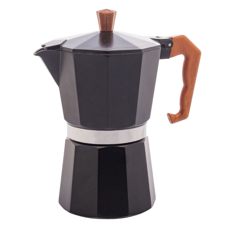 Cafeteira Italiana em Aluminio 6 Doses com Cabo de Plástico Preto Fosco 300ml