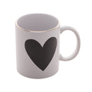 Caneca de Porcelana Branca Fio de Ouro Big Heart Coração - 350 ml