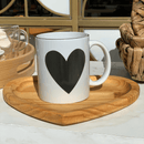 Caneca de Porcelana Branca Fio de Ouro Big Heart Coração - 350 ml